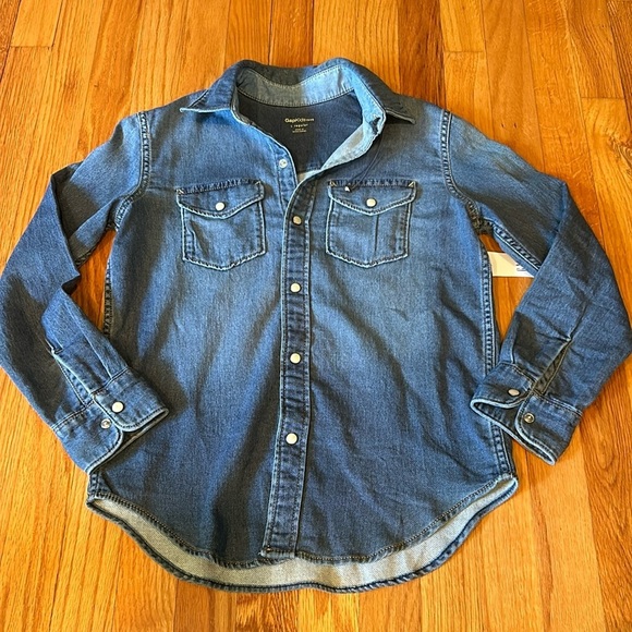 NWT Gap Kid’s Denim Button Down Size Large - Picture 1 of 4